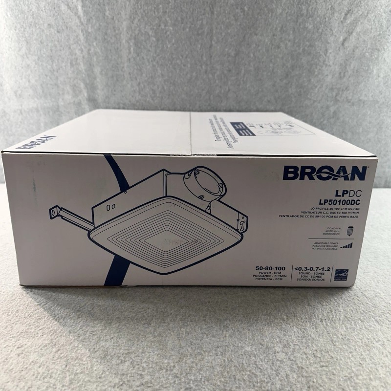 Allen-Bradley Broan LP50100DC LO PROFILE Bathroom Ventilation Fan 50-80-100 CFM