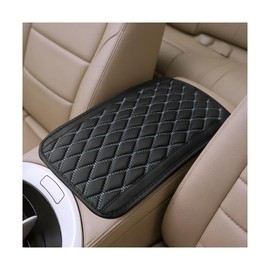 Zpana Car Center Console Cover, Scratch-Resistant Leather Vehicle Armrest Seat Storage Box Protector Cushion, Comfortable Automotive Interior Armrest Pad Mat, Universal Fit (Black/Grey)