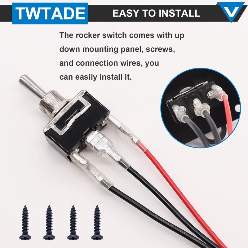 TWTADE Boat Trim Switch Momentary Rocker Toggle Switches 3 Pin