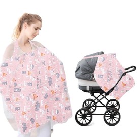 Manta para Amamantar, Cubierta de Lactancia para Bebés y Lactancia Materna Bufanda , Cubierta para Cochecito, Toalla de Lactancia,Funda para Cochecito,Funda para Portabebés, Asientos y Bufanda.(Bosque Rosa)