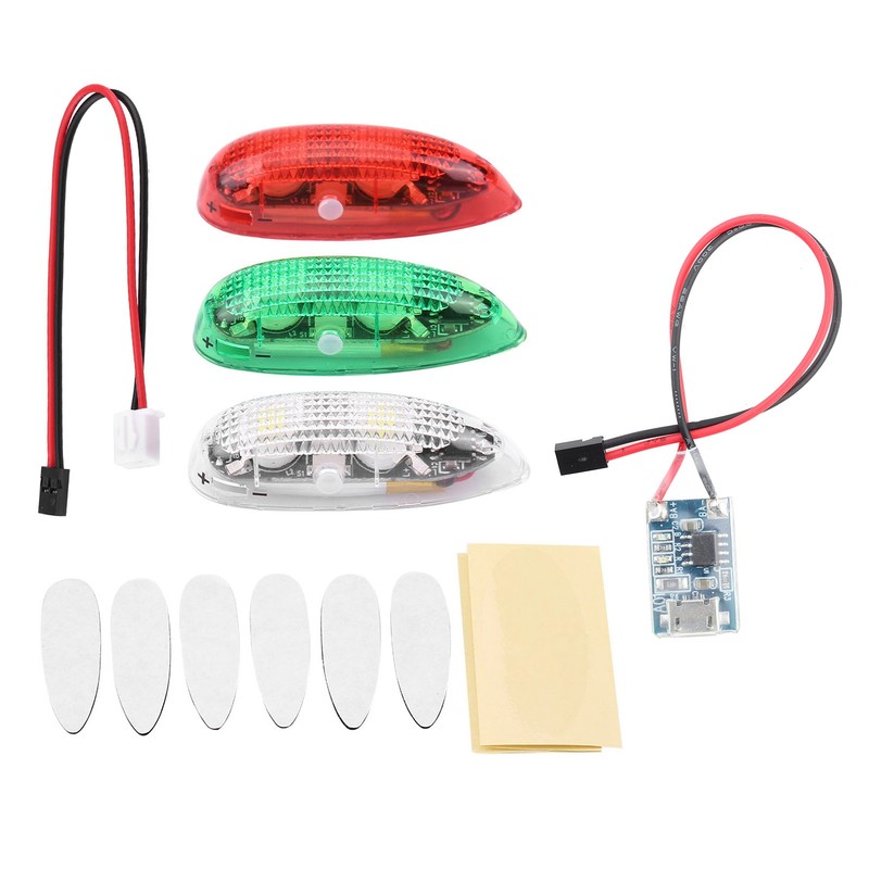 3pcs/set Drone Flash LED Wireless Light for RC Fix Wing