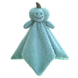 Doindute Baby Cyan Pumpkin Soft Stuffed Animal Security Blanket, Plush Pumpkin Character Lovey Blanket, Baby Shower/Nursery Gift, Newborn Infant Toddler Snuggle Blankie for Boys Girls, 14 Inches