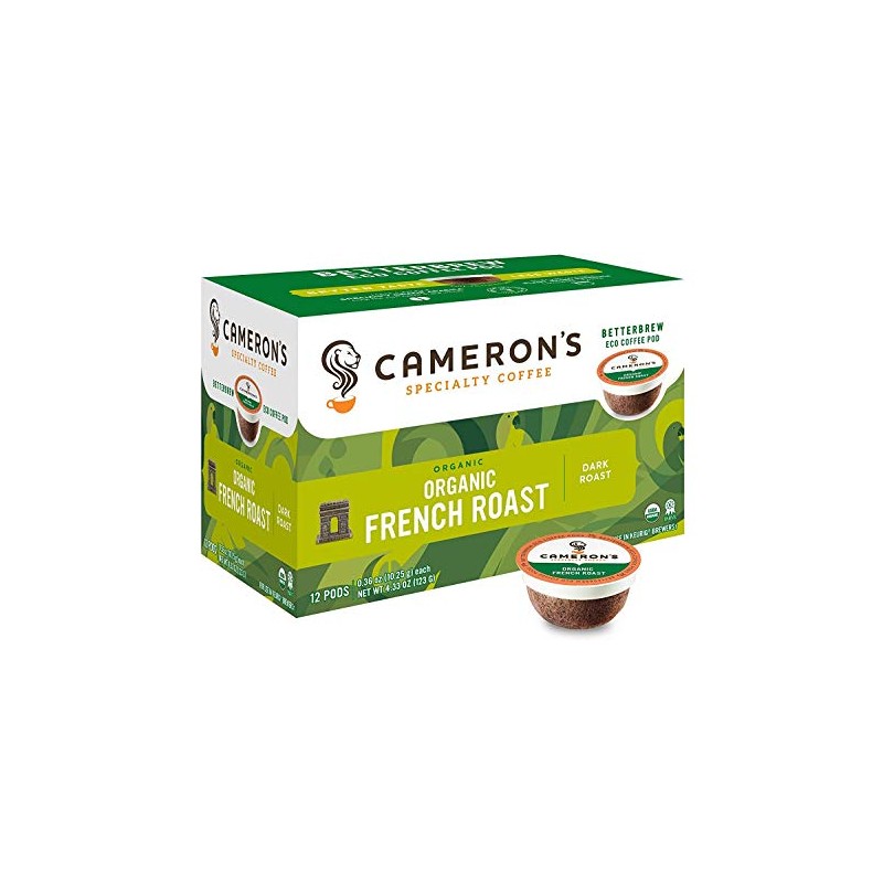 Cameron's Coffee Single Serve Pods, Organic French Roast, 12 Count