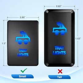 Nilight Nilight Tray Lights Push Button Switch 12V ON Off Switches with Connector Wire Kit 1.28" x 0.87" Replacement for Toyota Sequoia Highlander Tacoma Tundra 4Runner RAVR Yaris