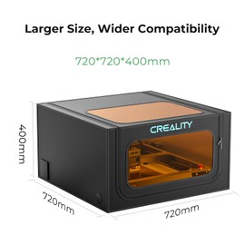 Creality Laser Engraver Enclosure 2.0 with Vent, Fireproof and Dustproof Laser Cutter Protective Cover 28.3x28.3x15.7in with Fan and Pipe, Fits for Most Laser Engraver, Against Smoke, Odor, Noise