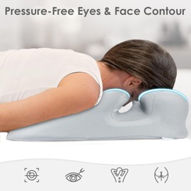 Comfitech Eye Face Down Massage Prone Pillow with Larger Airflow Gap for Sleeping, Bed Stomach Sleepers with Memory Foam and Removable Cover