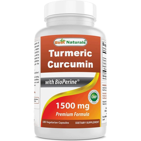 Branded Turmeric Curcumin 1500Mg/Serving with Bioperine - 180 Veggie Capsules