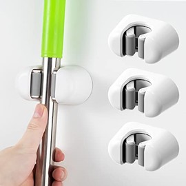 Corneria 3 PCS Broom Mop Holder Tidy Organizer, Wall Mounted Organizer for Brush Mop and Broom Tool Storage - Fit Kitchen, Garage, Garden, Landry, Bathroom Organization and storage