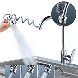 Tap Extension, 360 Degree Rotating Tap Attachment, 3 Adjustable Modes Tap Attachment Swivelling, Aerators for Taps Kitchen and Taps Bathroom