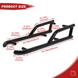 HECASA Nerf Bar Rock Sliders Compatible with 2016-2025 Polaris General 1000/XP 1000/INTL General 1000 EPS Deluxe Premium Sport 2 Seat Left & Right Side Step Tree Kickers