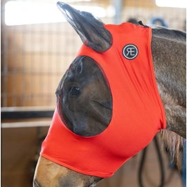 Tack Shack of Ocala Circle Y Printed Reinsman Lycra Fly Mask with Ears, Fly Mask, Lycra Fly Mask, Fly Mask for Horses, Lycra Fly Mask for Horse (Red, Medium)