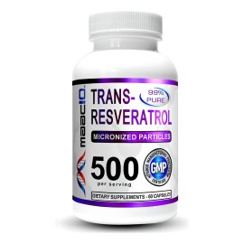 Maac10 Trans-resveratrol 500mg + Bioperine 10mg 60 Cáps Sabor Sin sabor