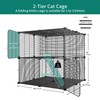 YITAHOME Cat Cage 2 Tier Indoor Cat Enclosures Kitten Cage