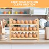 3-Tier Wooden Egg Holder Countertop, Farmhouse Stackable Wood Egg Organizer