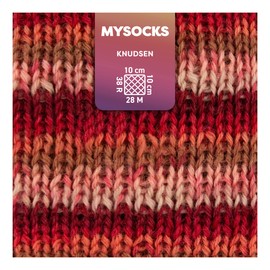 myboshi mysocks 4-Ply Sock Wool, Durable Virgin Wool Yarn, Ökotex Certified, Felt-Free, 100 g, Ll 420 m Red (Knudsen), 5 Balls