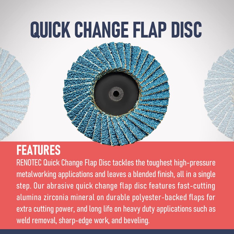 RENOTEC 30 Pcs 2 Inch Mini Flap Disc, Zirconia High