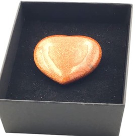 Steinfixx® - Large Gemstone Heart in Gift Box Thank You I Healing Stone I Lucky Stone I Chakra Stone I Pocket Stone | Massage Stone | Gift for Loved Ones (Orange Calcite)