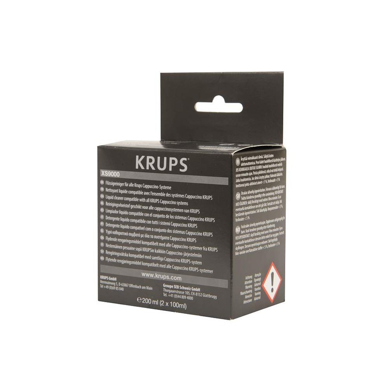 Krups XS9000 Flüssigreiniger für Kaffeevollautomaten mit einem Milchsystem, 2-er Pack