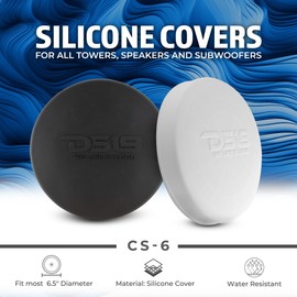 DS18 Hydro CS-6/WH 6.5" Silicone Marine Speaker Cover - Water, Dust and UV Rays Protection - Compatible with Tower Speakers - Great durability - Special Edition (Pair)