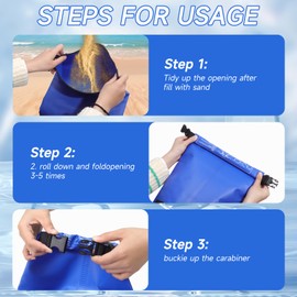 Universal Pool Step Weights, 500D PVC Waterproof Pool Ladder Weights, Heavy-Duty 10L Pool Step Sand Bags, Foldable Pool Ladder Sand Bags for Above Ground and in-Ground Pools Steps