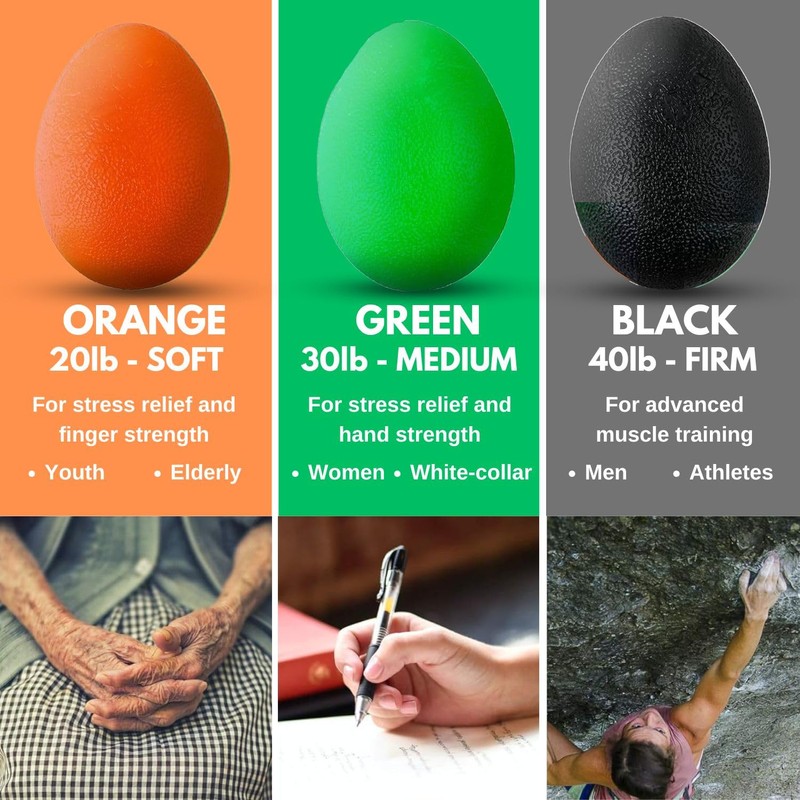 The Friendly Swede Stress Balls for Adults — 3 Squeeze