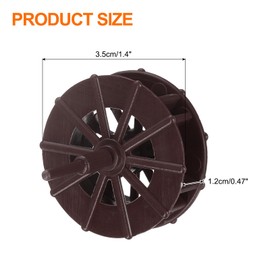 uxcell 4 Pcs Fountain Water Wheel, 1.4 Inch Desktop Fortune Statue Aquarium Wheels Decor Water Fountains Wheel Brown