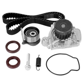 Timing Belt Kit w/Water Pump Tensioner & Seals Compatible with Honda Civic Acura EL 2001-2005 L4 1.7L Replace#TS26312 TBK220WP