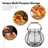 Flexzion Chicken Egg Basket Wire Egg Holder with Wooden Handles