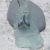 Custom Surf Tumbled Sea Glass Ornament with a Silver Whale's