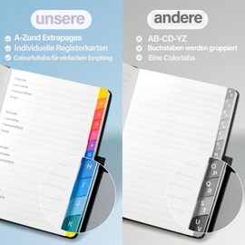 HwxBen Password Book with Colorful Alphabetical Tabs, Hardcover Internet Password Collector for Organized Website Address Logins and Passwords, Ideal for Home Office - Black