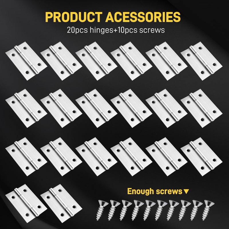 20 PCS 2 inches High-end Stainless Steel Mini Small Hinges