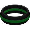 SayitBands Thin Green Line Silicone Ring Size 10