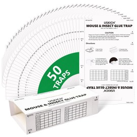 USKICH Mouse Traps Indoor for Home, 50 Pack Glue Traps for Mice, Sticky Mouse Traps, Adhesive Mouse Glue Traps, Roach Traps Indoor, Bulk Glue Boards for Indoor Pest Control