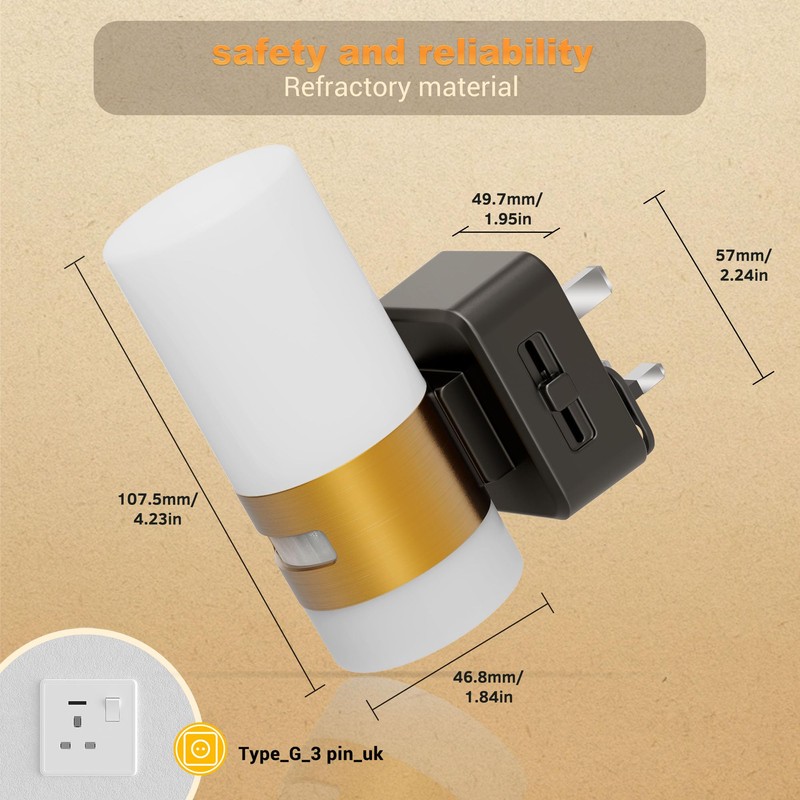 JandCase Motion Sensor Night Light Plug in, 1 Pack Motion