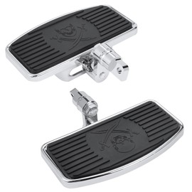 Bravema Motorcycle Adjustable Floorboards Pedals, Front Passenger Foot Pegs Footboard Fit for Harley Sportster 883 1200 Dyna Fat Bob (Front Floorboard)