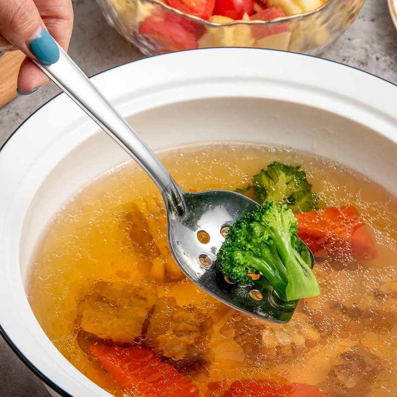 IMEEA Flat Edge Spoon 18/8 Stainless Steel Flat Bottom Serving