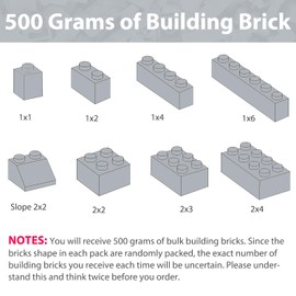 Carlerait Bulk Light Grey Building Bricks, Classic Building Blocks Compatible with All Major Brands
