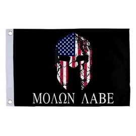 Bayyon Small Flag Double Sided Molon Labe Patriotic Flag- 12"" X 18"" Inch Boat Motorcycle Yacht Boat Bike Car Flag with 2 Brass Grommets