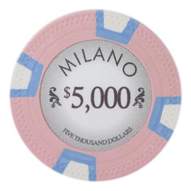 Gamers Lounge Milano 10-gram Casino Clay Poker Chips (100-pack) - Real Clay, Vintage Casino Look ($5,000 Pink)