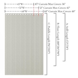 HMYI - Cortina para puerta corredera de acordeón, cortina de lino para sala de estar de 96 pulgadas de largo, con aspecto plisado, cortina vertical para recámara/sala de estar, 1 panel, 45 x 96