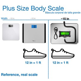 Urby Extra Wide Scale for Body Weight, Talla Extra Balanzas para Pesar Personas, Plus Size Scale with Easy to Read External Display. Gift for Seniors, Plus Size Person. 300kg/660lb Capacity.