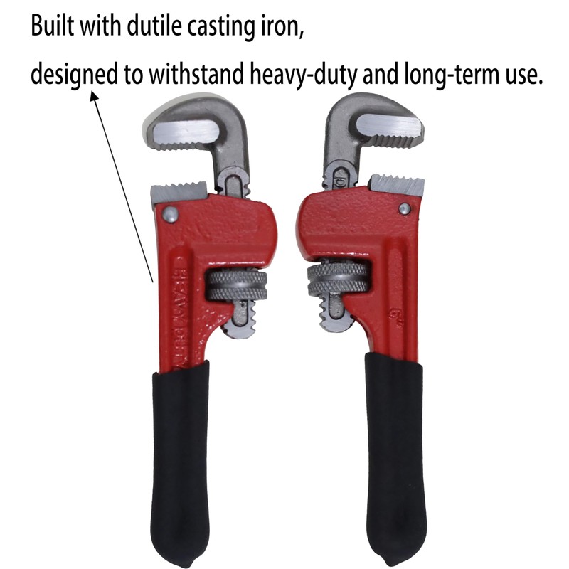 Small Pipe Wrench, 6 Inch Adjustable Plumbers Wrench Mini Plumbing