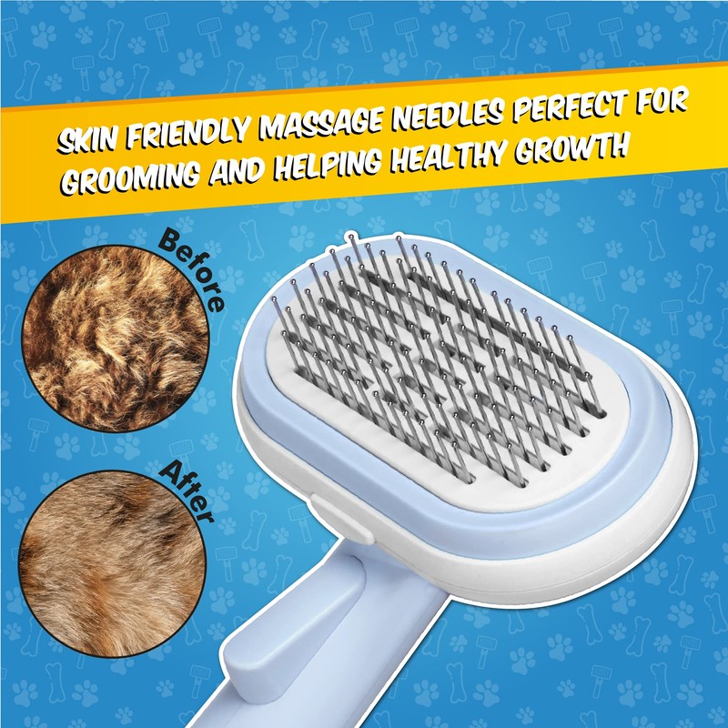 PawPride 5in1 Pet Grooming Brush for Dogs and Cats, Use