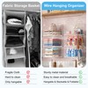 3-Tier Hanging Closet Organizer with 5 S Hooks, Closet Shelves