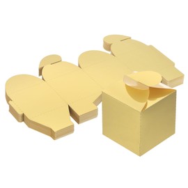 PATIKIL 2.48x2.48x3.15 Inch Favor Boxes, 50 Pcs Candy Party Gift Boxes for Wedding Mother's Day Easter Anniversary Christmas Graduation Celebration, Reflective Gold