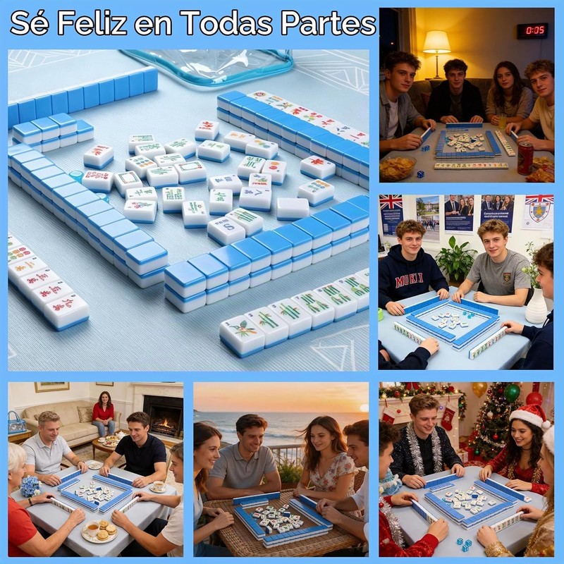 162 Azulejos American Mahjong - Juego de azulejos y bolsa