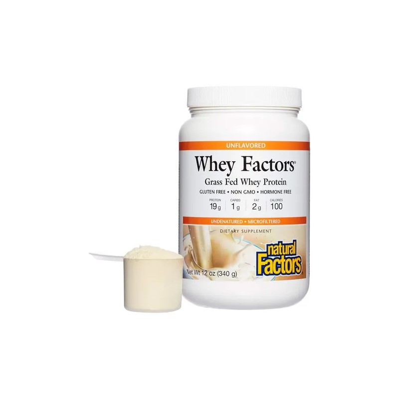 Natural Factors Whey Proteína De Suero De Leche 12oz Sabor