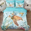 MOVE OVER 8 Pieces Turtle Ocean Themed Comoforter Set Queen