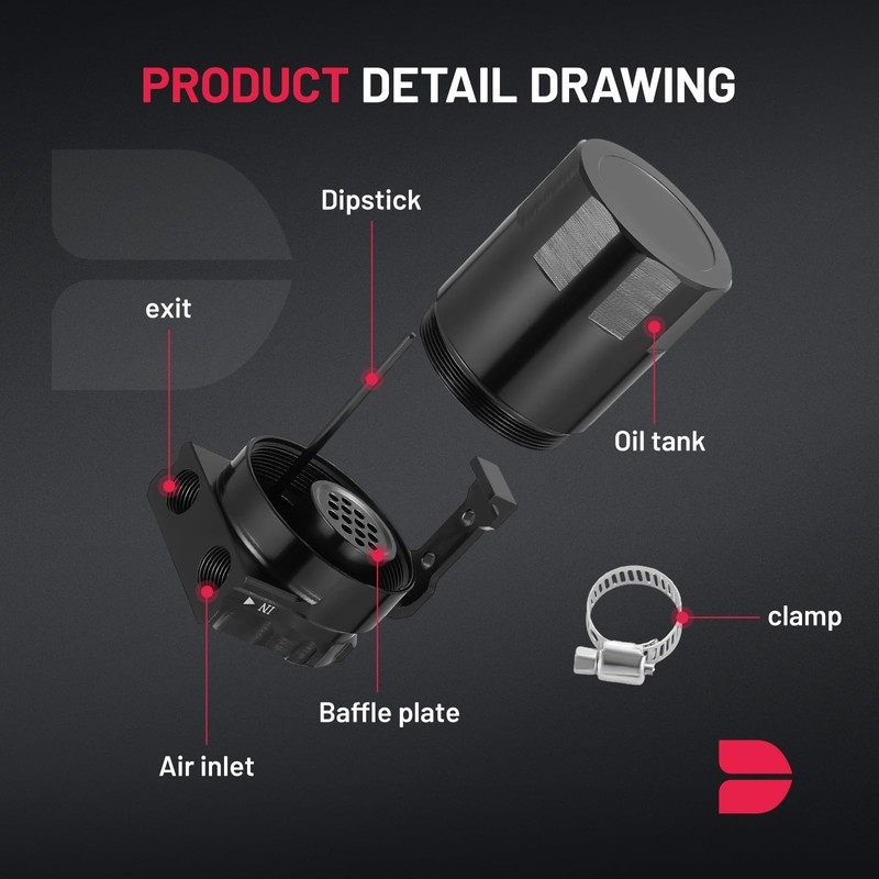 BDFHYK 300ml Oil Catch Can Kit, Universal Baffled Catch Can