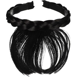 Lurrose Flequillo Frontal Sintético Con Diadema Extensiones De Cabello Para La Frente Flecos Para La Diadema Ajustable Y Transpirable Para Uso Diario Fiestas Disfraces Halloween Y Cosplay